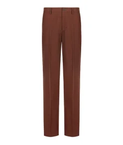 Pantalone gamba larga in cotone e lino