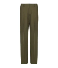 Pantalone gamba larga in cotone e lino