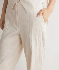 Pantalone gessato paillettes