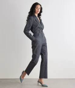 Pantalone in cotone effetto denim