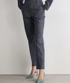 Pantalone in cotone effetto denim