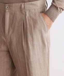 Pantalone in lino gessato