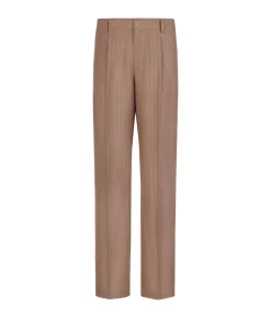 Pantalone in lino gessato