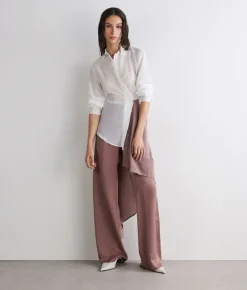 Pantalone in raso opaco