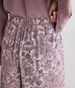 Pantalone in seta stampata