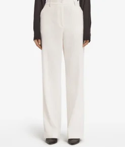 Pantalone in velluto di lana e cashmere
