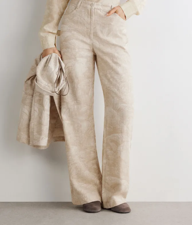 Pantalone jacquard in cotone