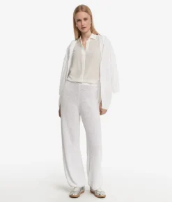 Pantalone palazzo con micro paillettes