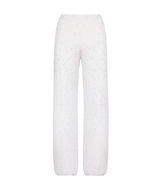 Pantalone palazzo con micro paillettes
