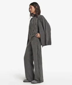 Pantalone palazzo con trecce e strass in Cashmere Ultrasoft