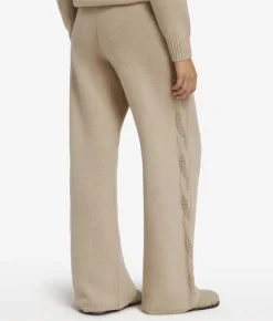 Pantalone palazzo con trecce e strass in Cashmere Ultrasoft