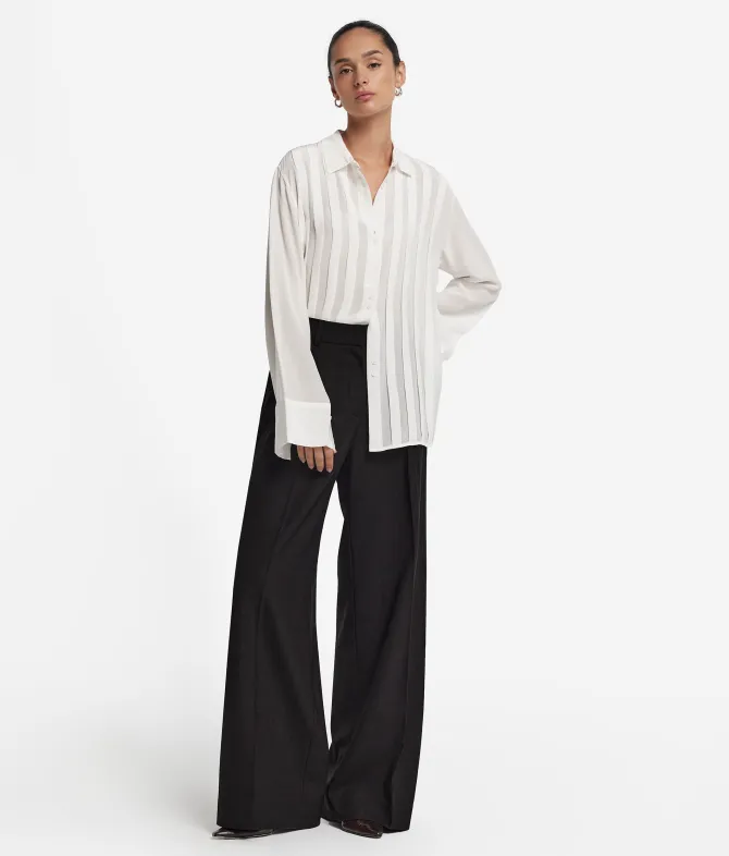 Pantalone palazzo in lana