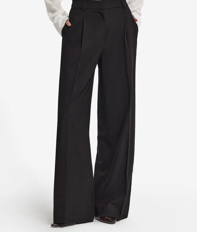 Pantalone palazzo in lana
