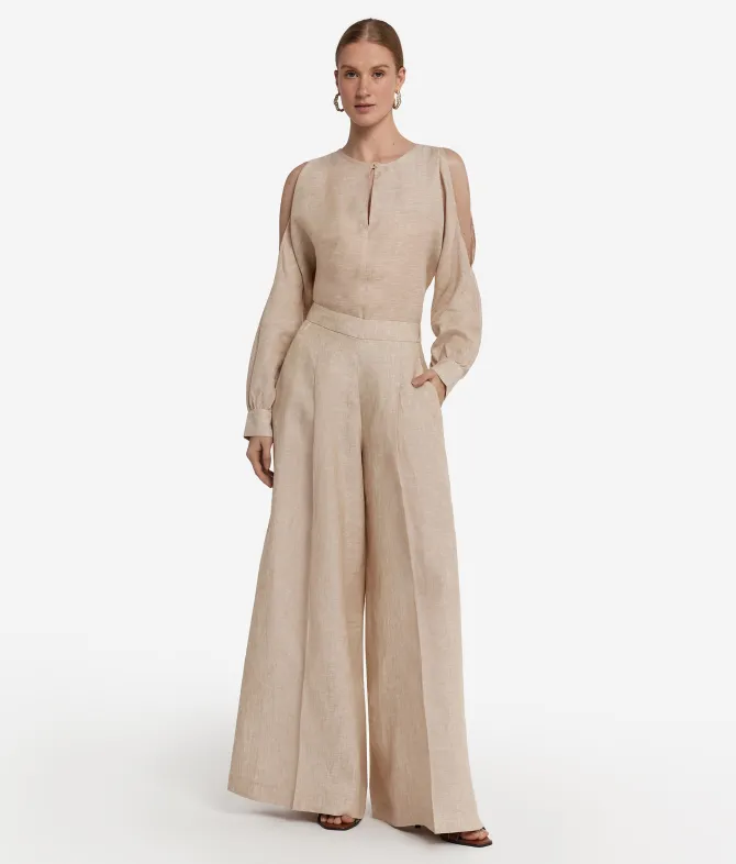 Pantalone palazzo in lino