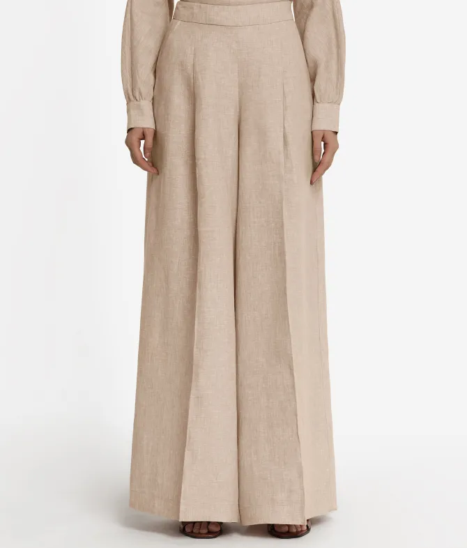 Pantalone palazzo in lino