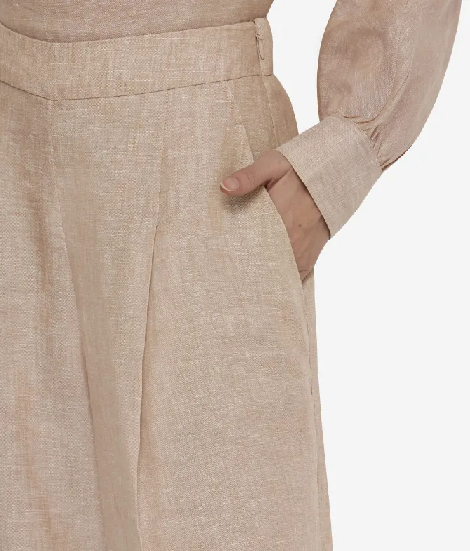 Pantalone palazzo in lino