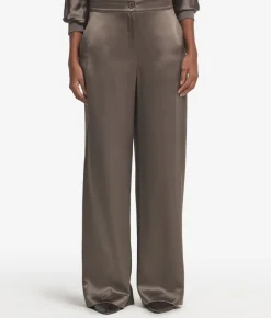 Pantalone palazzo in raso seta