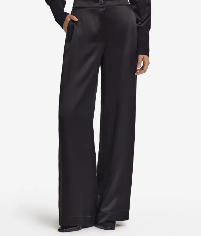 Pantalone palazzo in raso seta