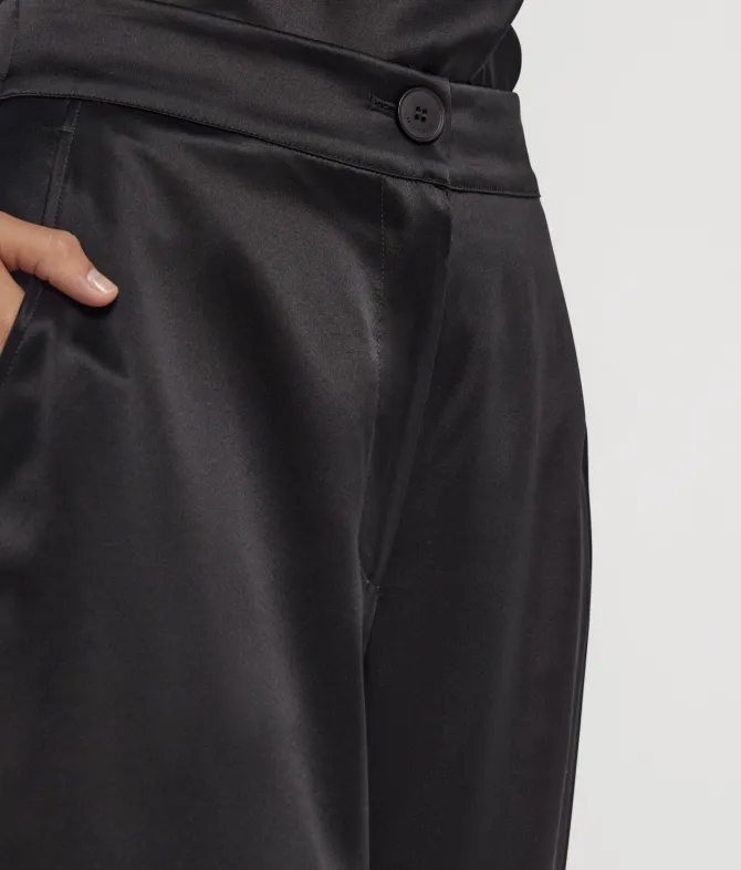 Pantalone palazzo in raso seta