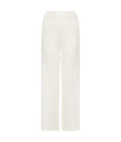 Pantalone punto gessato in lino cotone