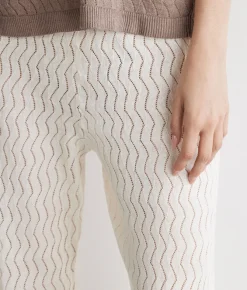 Pantalone punto onda in lino cotone