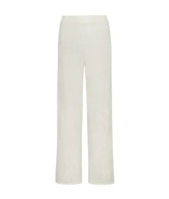 Pantalone punto onda in lino cotone
