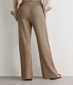 Pantalone punto onda in lino cotone