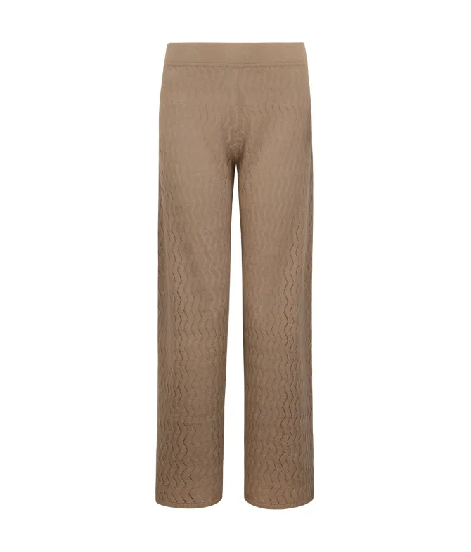 Pantalone punto onda in lino cotone