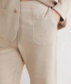 Pantalone reversibile in lino e cotone