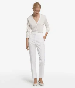 Pantalone sigaretta con zip in cotone