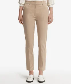 Pantalone sigaretta con zip in cotone