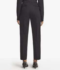 Pantalone sigaretta con zip in cotone