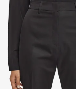 Pantalone sigaretta con zip in cotone