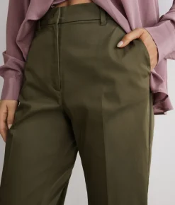 Pantalone sigaretta con zip in cotone