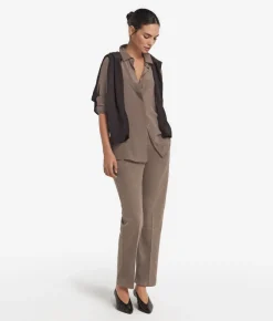 Pantalone sigaretta in jersey di lana