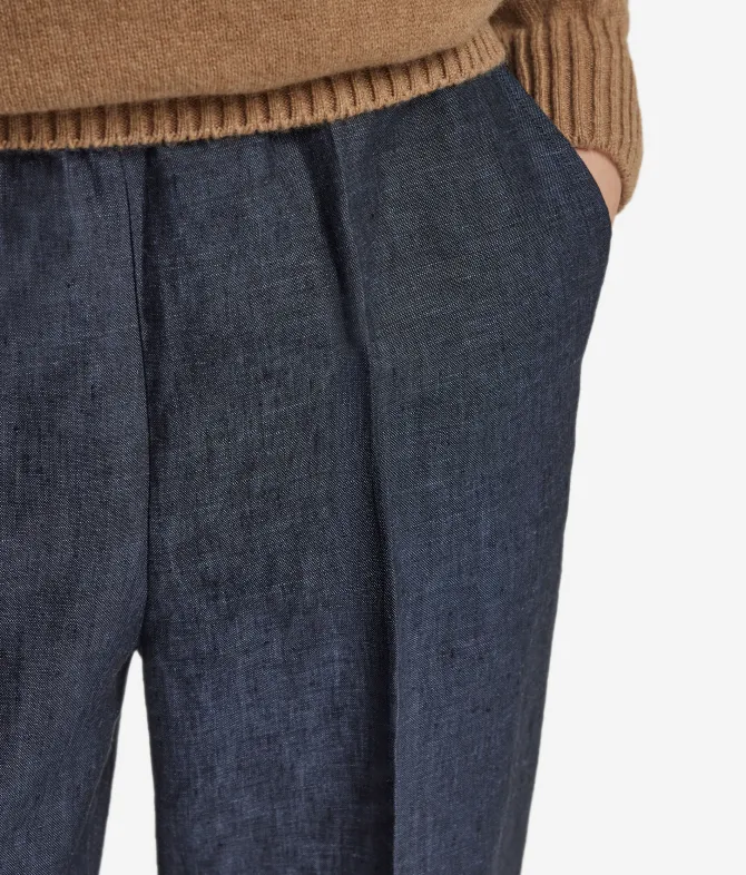 Pantalone sigaretta in lino