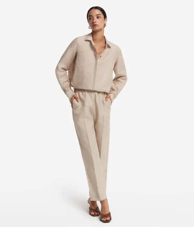 Pantalone sigaretta in lino
