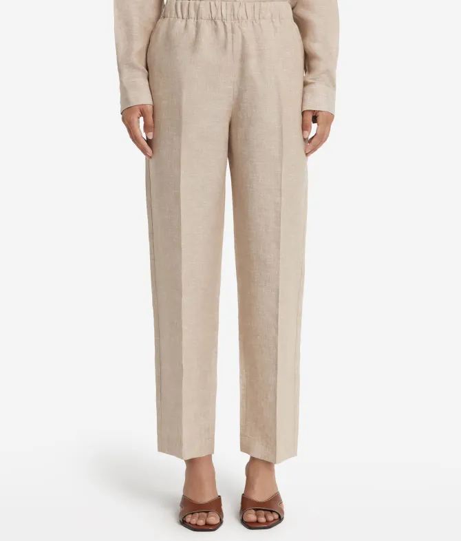 Pantalone sigaretta in lino