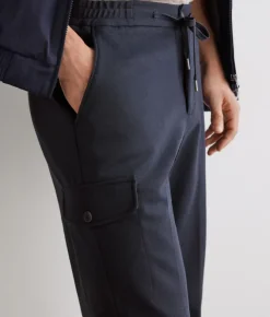 Pantalone tasconato in cotone e lino