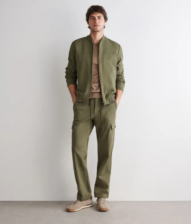 Pantalone tasconato in cotone e lino