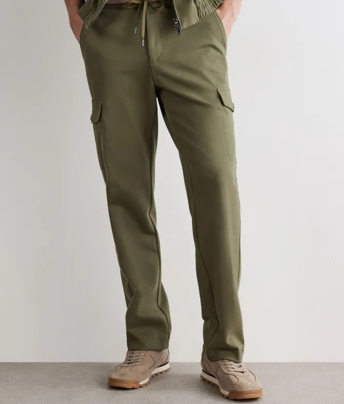 Pantalone tasconato in cotone e lino