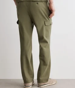 Pantalone tasconato in cotone e lino