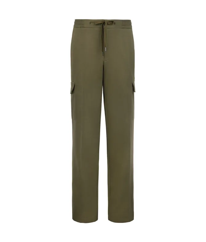 Pantalone tasconato in cotone e lino