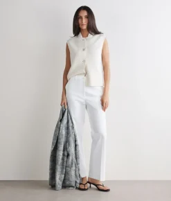 Pantalone trombetta in tessuto di cotone