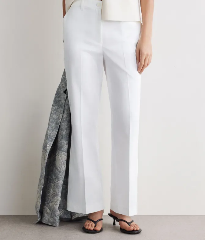 Pantalone trombetta in tessuto di cotone