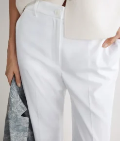 Pantalone trombetta in tessuto di cotone