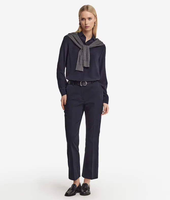 Pantalone trombetta in tessuto di cotone