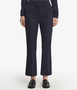 Pantalone trombetta in tessuto di cotone
