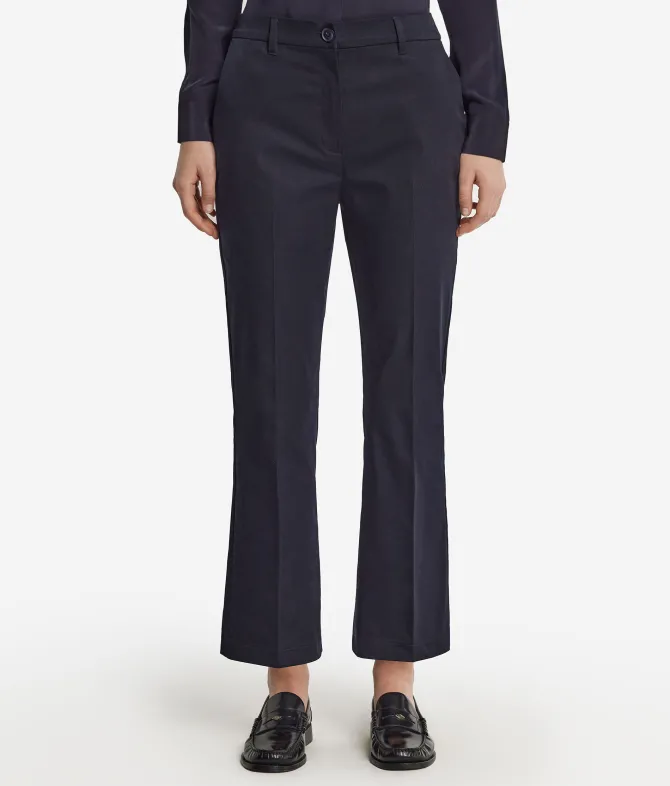Pantalone trombetta in tessuto di cotone