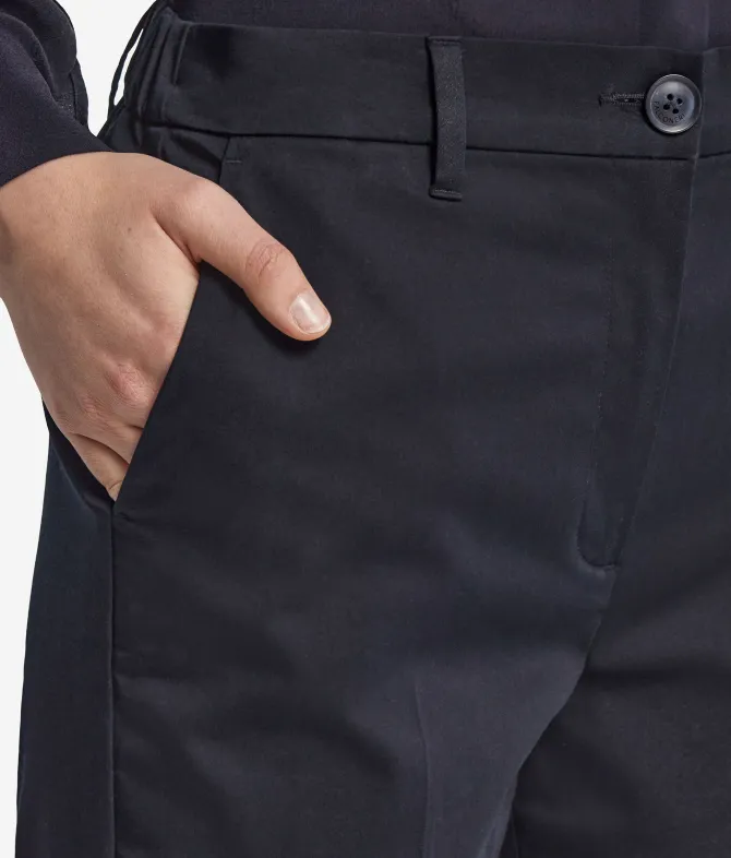 Pantalone trombetta in tessuto di cotone